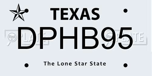 DPHB95 Texas License Plate