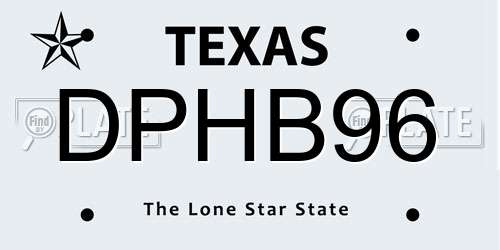 DPHB96 Texas License Plate