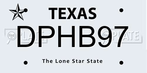 DPHB97 Texas License Plate
