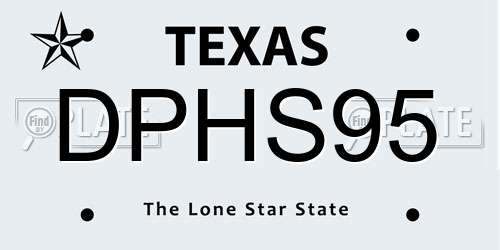 DPHS95 Texas License Plate