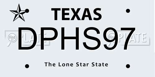 DPHS97 Texas License Plate