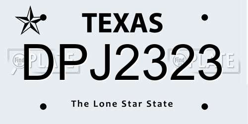 DPJ2323 Texas License Plate