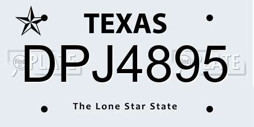 DPJ4895 Texas License Plate