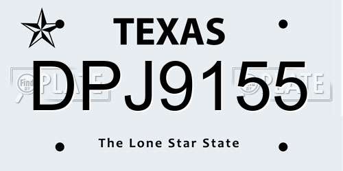 DPJ9155 Texas License Plate