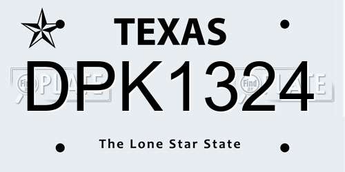DPK1324 Texas License Plate