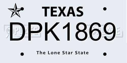DPK1869 Texas License Plate