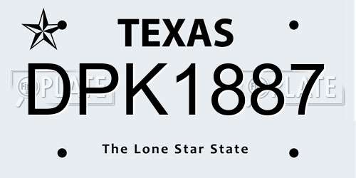 DPK1887 Texas License Plate