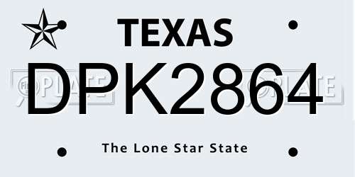 DPK2864 Texas License Plate