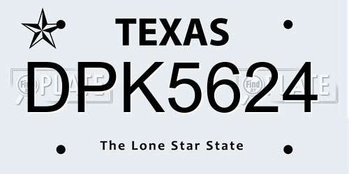 DPK5624 Texas License Plate