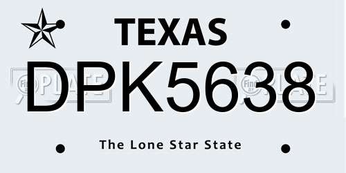 DPK5638 Texas License Plate
