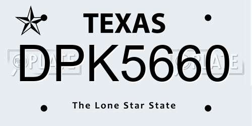 DPK5660 Texas License Plate