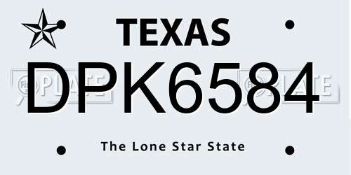 DPK6584 Texas License Plate