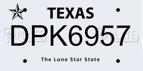 DPK6957 Texas License Plate