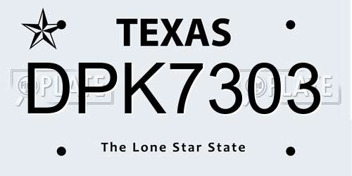 DPK7303 Texas License Plate