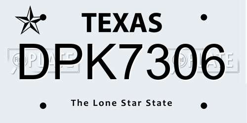 DPK7306 Texas License Plate
