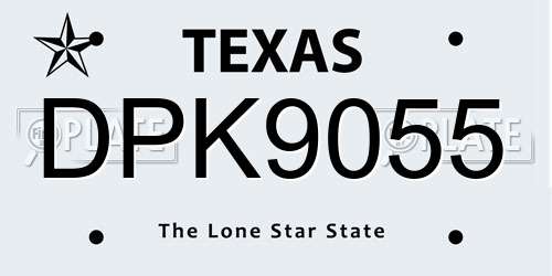 DPK9055 Texas License Plate