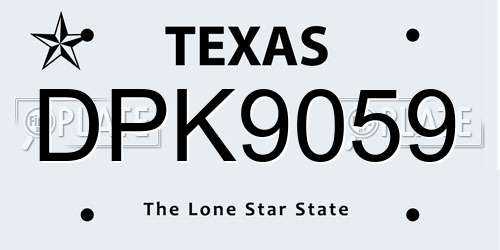 DPK9059 Texas License Plate