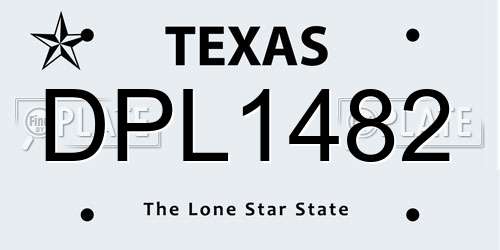 DPL1482 Texas License Plate