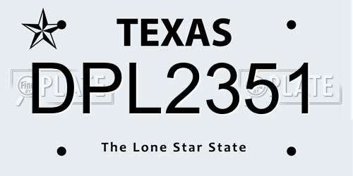 DPL2351 Texas License Plate