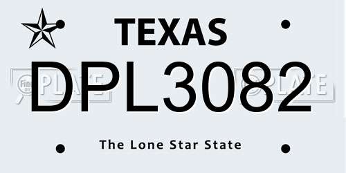 DPL3082 Texas License Plate