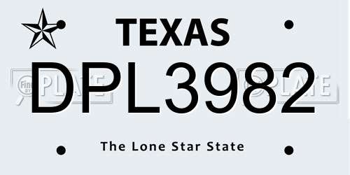 DPL3982 Texas License Plate