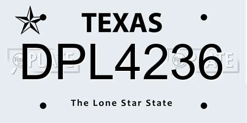 DPL4236 Texas License Plate