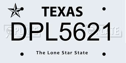 DPL5621 Texas License Plate