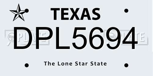 DPL5694 Texas License Plate