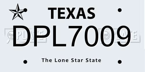 DPL7009 Texas License Plate