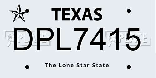 DPL7415 Texas License Plate