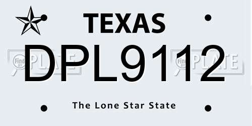 DPL9112 Texas License Plate