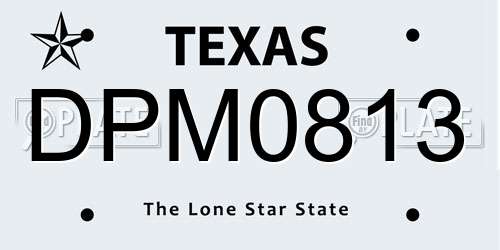 DPM0813 Texas License Plate