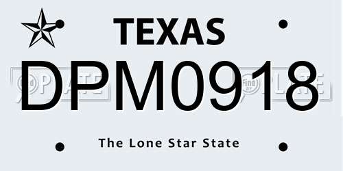 DPM0918 Texas License Plate