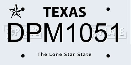 DPM1051 Texas License Plate