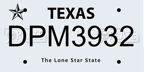 DPM3932 Texas License Plate
