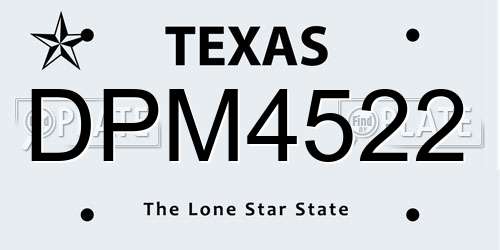 DPM4522 Texas License Plate