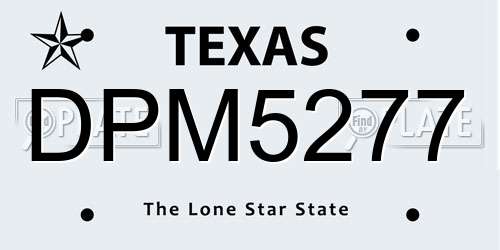 DPM5277 Texas License Plate