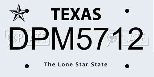 DPM5712 Texas License Plate