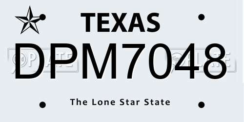 DPM7048 Texas License Plate
