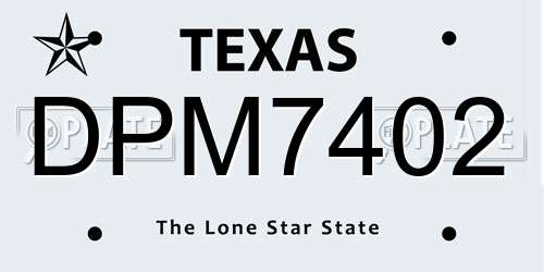 DPM7402 Texas License Plate