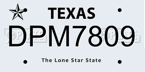 DPM7809 Texas License Plate
