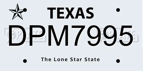 DPM7995 Texas License Plate