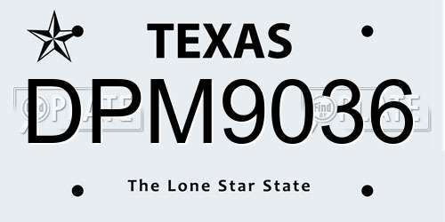 DPM9036 Texas License Plate