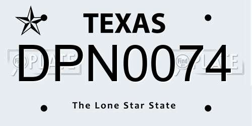 DPN0074 Texas License Plate