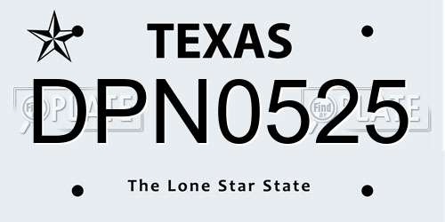 DPN0525 Texas License Plate