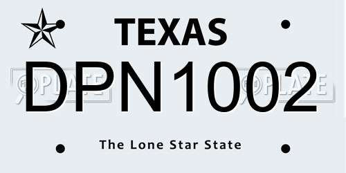 DPN1002 Texas License Plate
