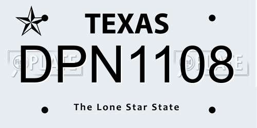 DPN1108 Texas License Plate