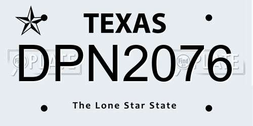 DPN2076 Texas License Plate