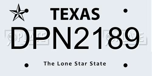 DPN2189 Texas License Plate