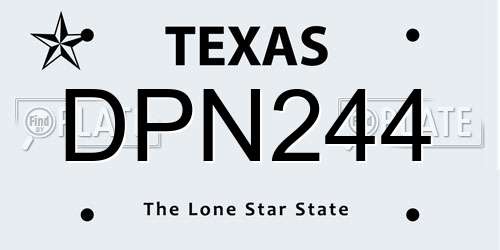 DPN244 Texas License Plate